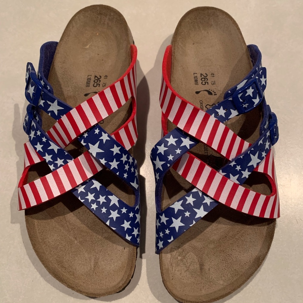 Birkenstock slide/American flag